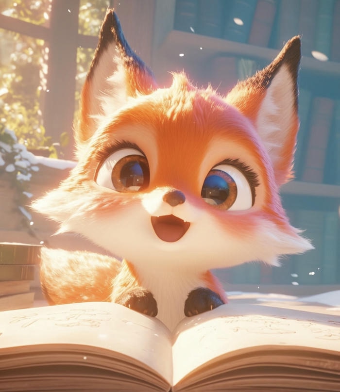 Ảnh hoạt hình cáo chibi ngây ngô