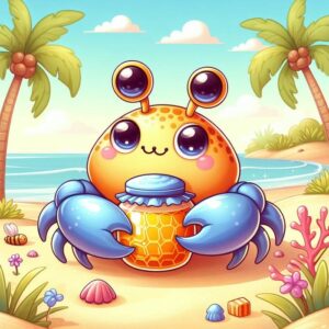 Ảnh hoạt hình con cua chibi sinh động