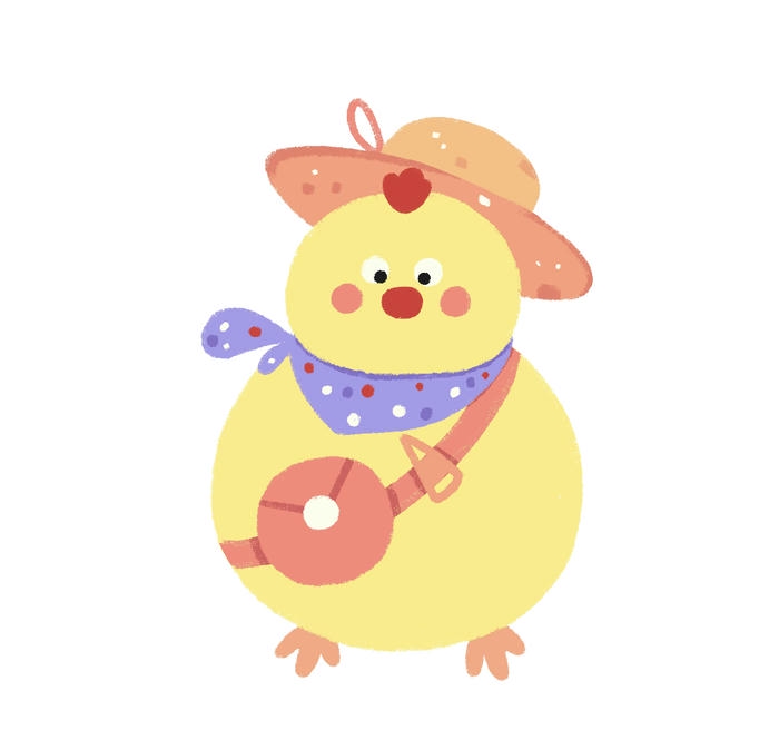 Ảnh hoạt hình con gà chibi sinh động