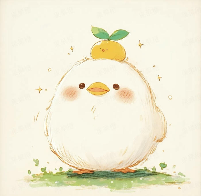 Ảnh hoạt hình con gà màu trắng cute