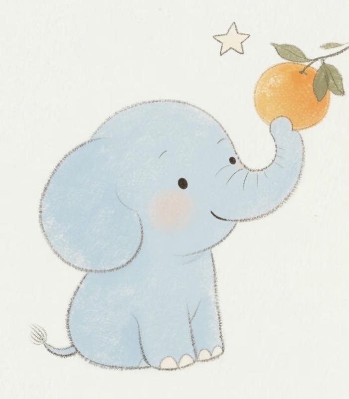 Ảnh hoạt hình con voi chibi sinh động