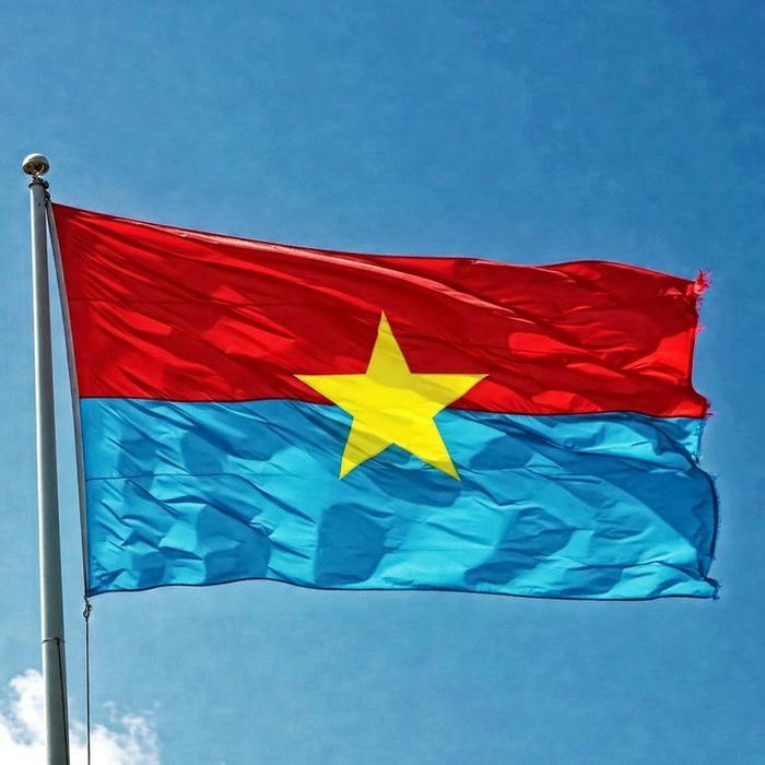 Ảnh lá cờ việt nam cờ giải phóng tung bay cao