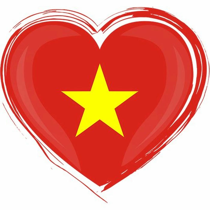Ảnh lá cờ việt nam tạo hình trái tim đỏ thắm