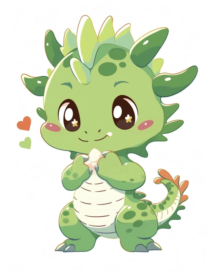 Ảnh rồng chibi dễ thương mắt to hoạt hình