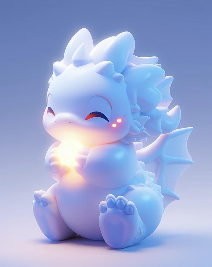 Ảnh rồng chibi nhỏ xinh xanh dương