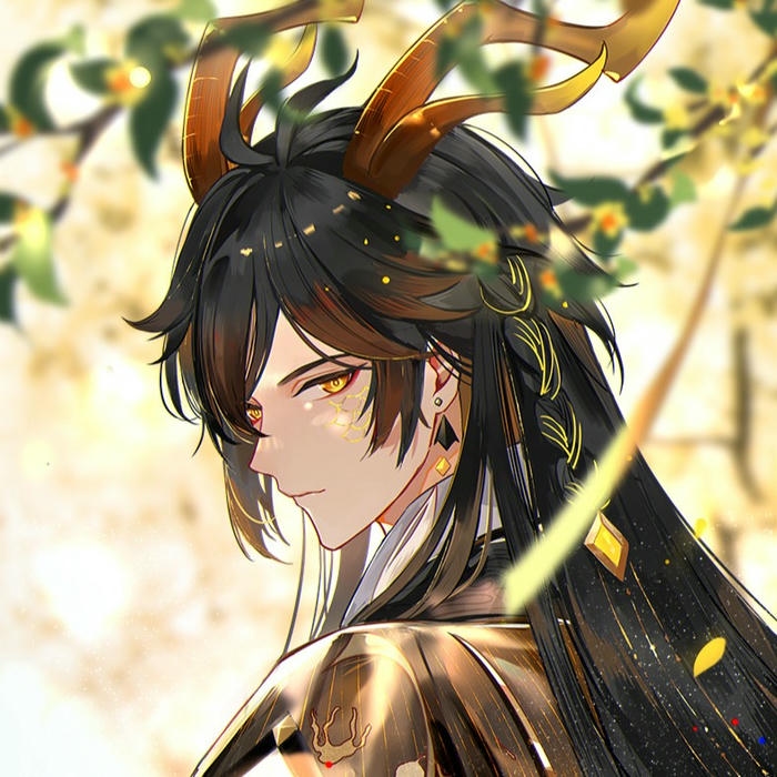 Avatar cho nam chàng trai tóc đen khung cảnh vàng