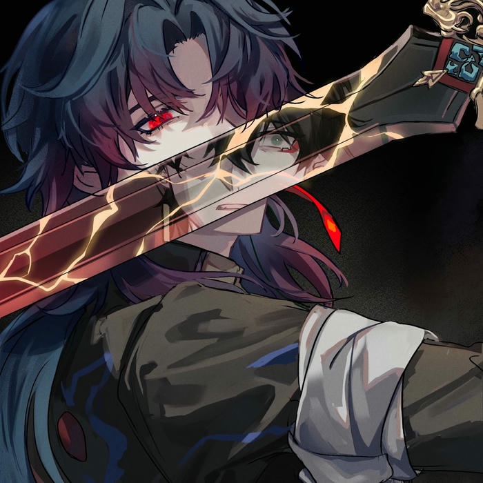 Avatar nam ngầu chàng trai cầm kiếm gãy cực chất