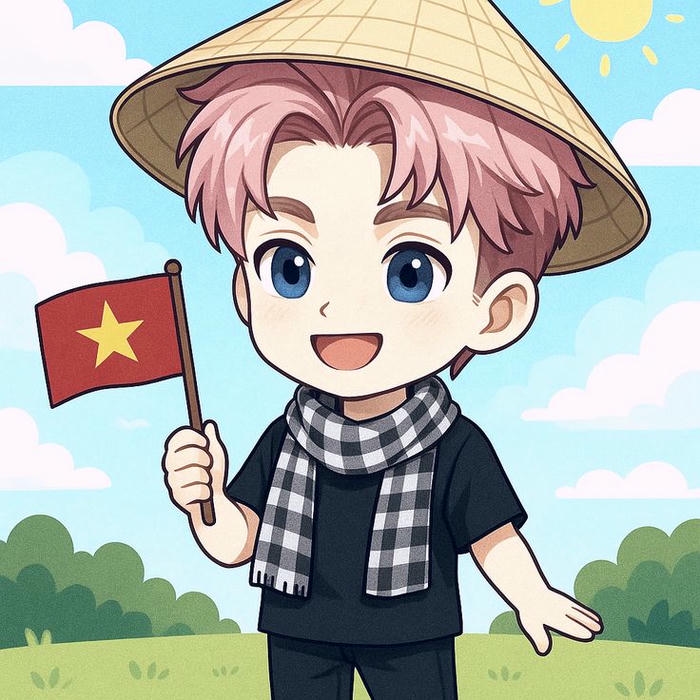Avatar quốc kỳ hình nền cờ việt nam cậu bé quàng khăn