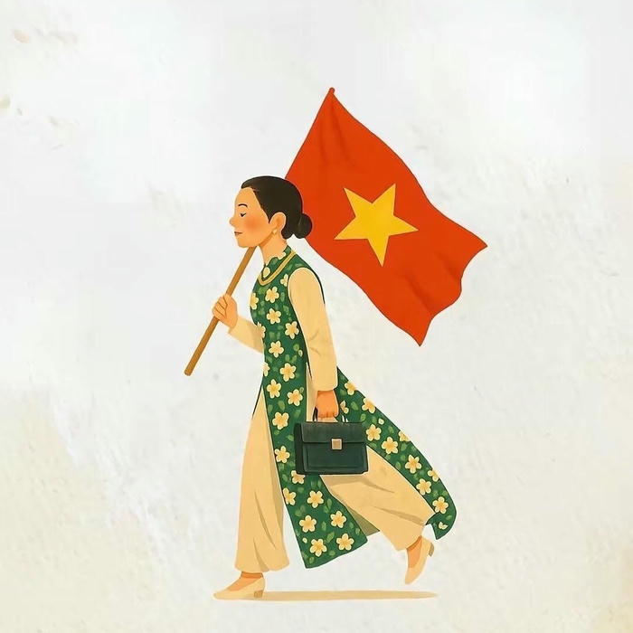 Avatar quốc kỳ hình nền cờ việt nam cô gái cầm cờ