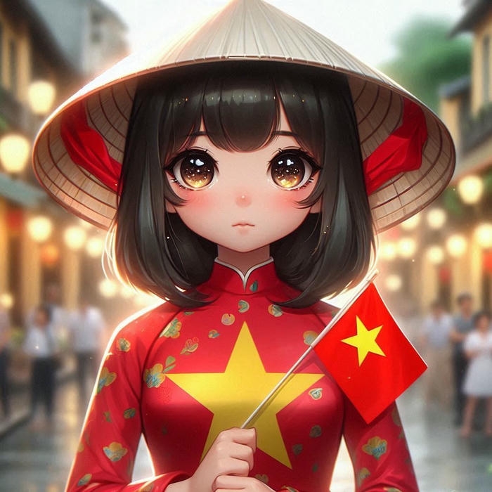 Avatar quốc kỳ hình nền cờ việt nam cô gái nón lá