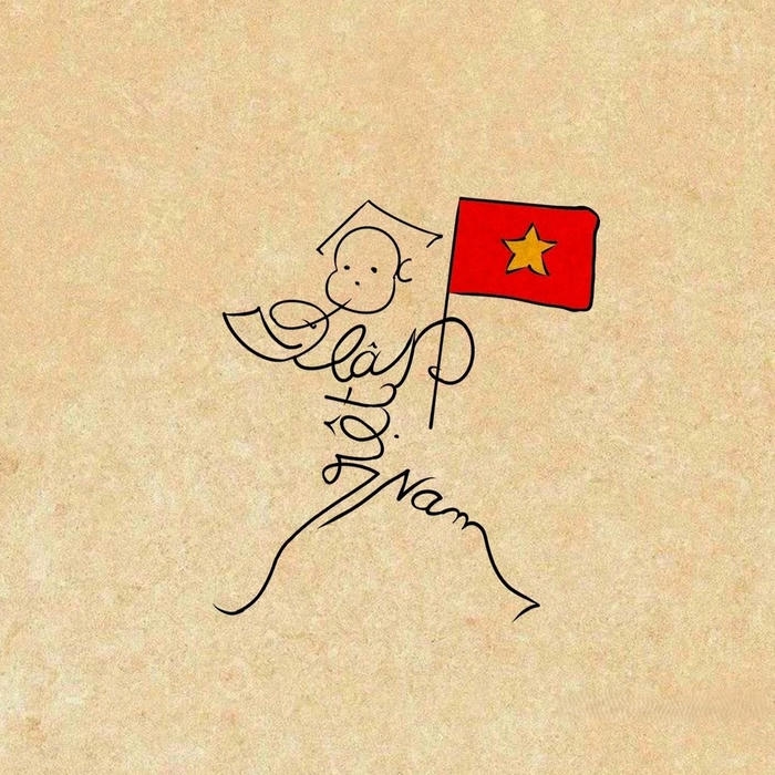 Avatar quốc kỳ hình nền cờ việt nam hình vẽ nét đơn