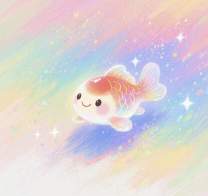 Cá chibi ngộ nghĩnh màu sắc sinh động