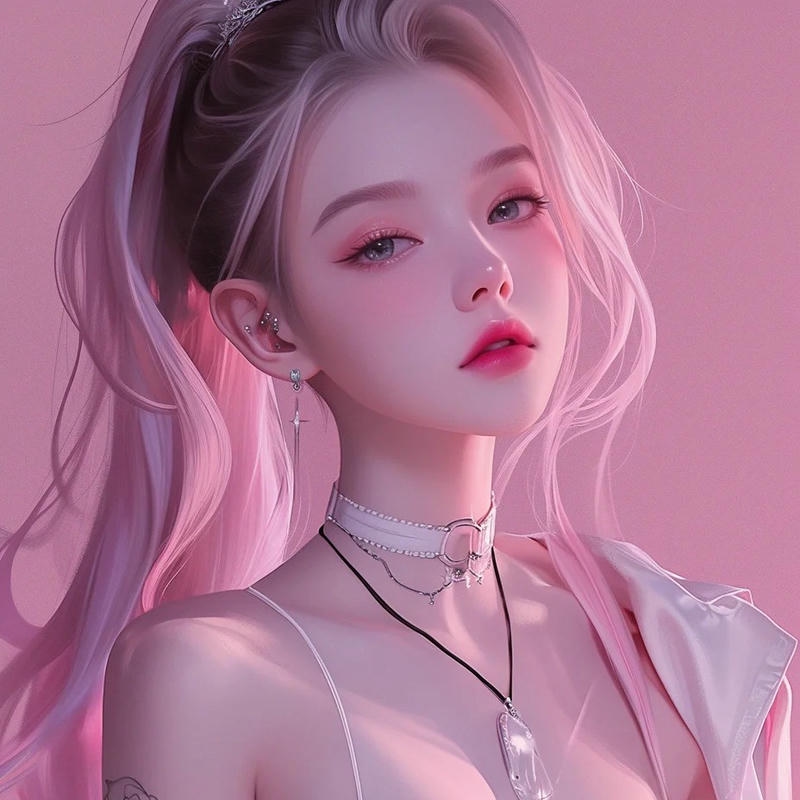 Các alt avatar anime nữ ngầu lạnh lùng tóc hồng nhìn nghiêng