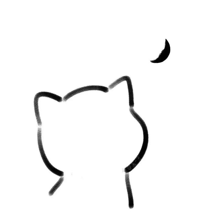 Các alt avatar trắng đen mèo nhìn trăng khuyết