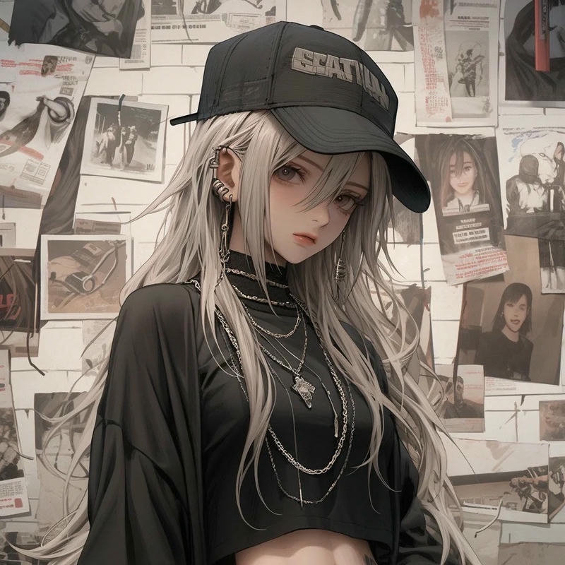 Các alt hình ảnh cô gái anime chất tóc xám