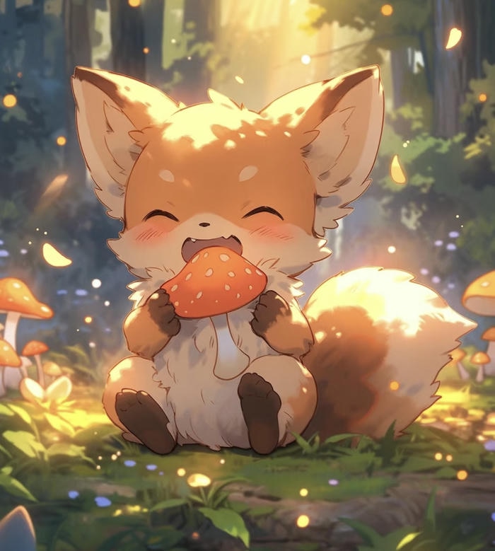 Cáo chibi màu sắc sinh động đáng yêu