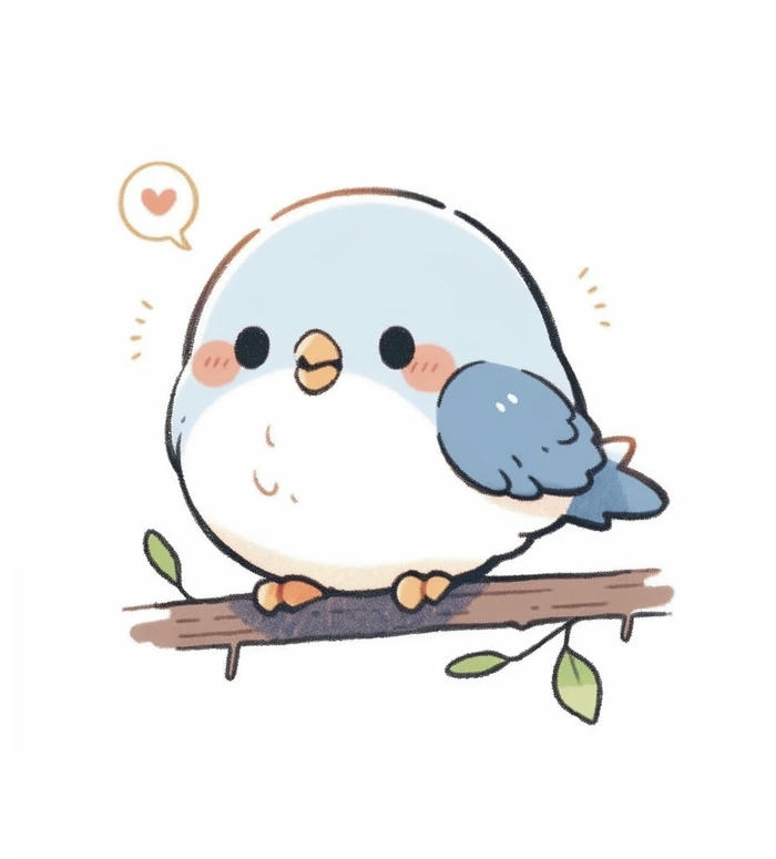 Chibi con chim dáng tròn đáng yêu