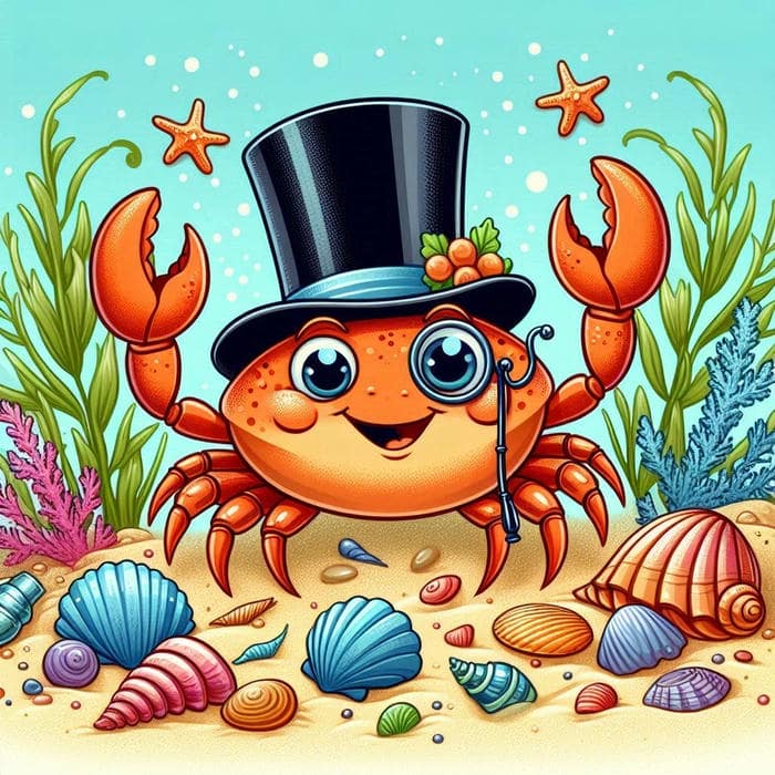 Chibi con cua đội mũ giơ càng