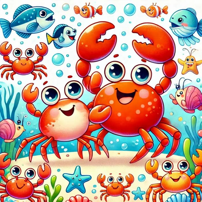 Chibi con cua tạo dáng giơ càng