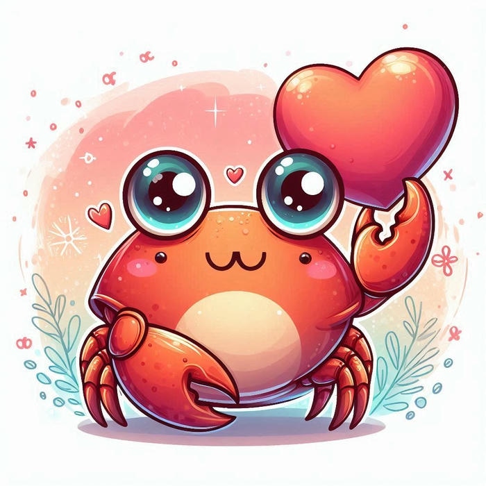 Chibi con cua với hình trái tim