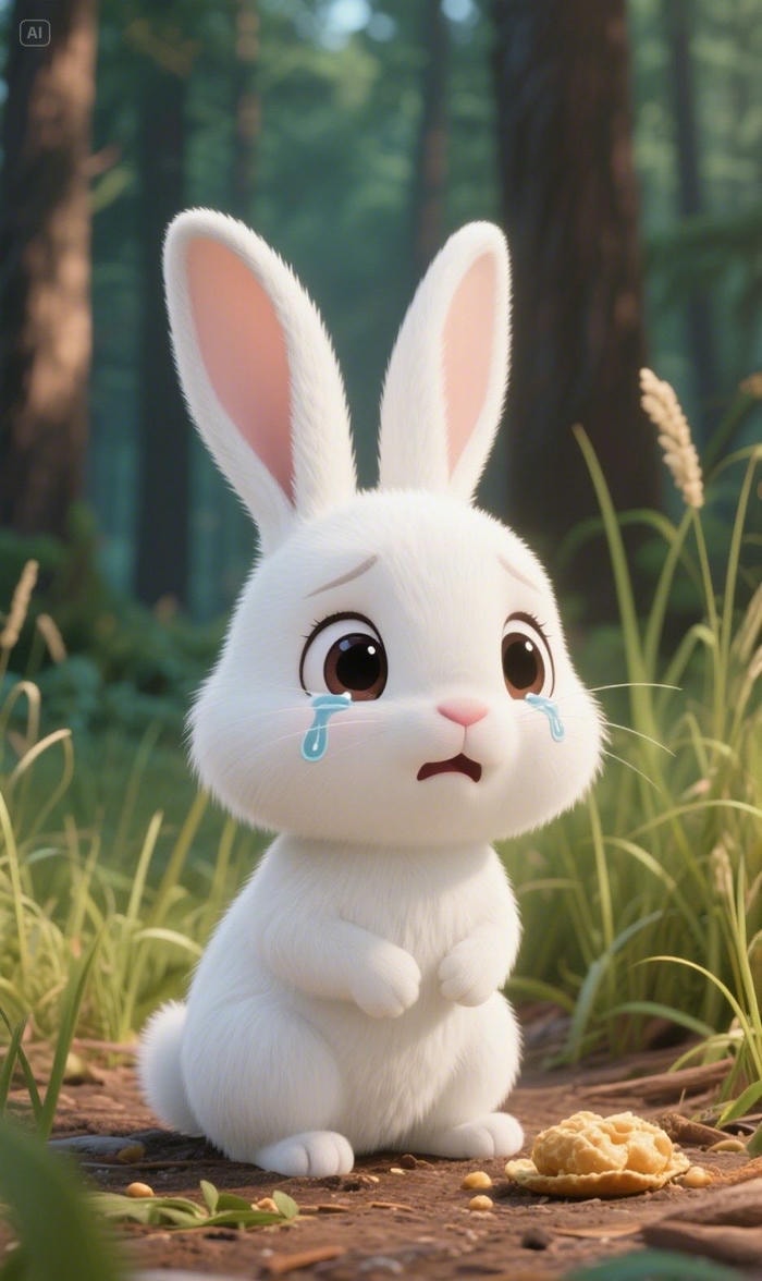 Chibi con thỏ đang khóc nhè