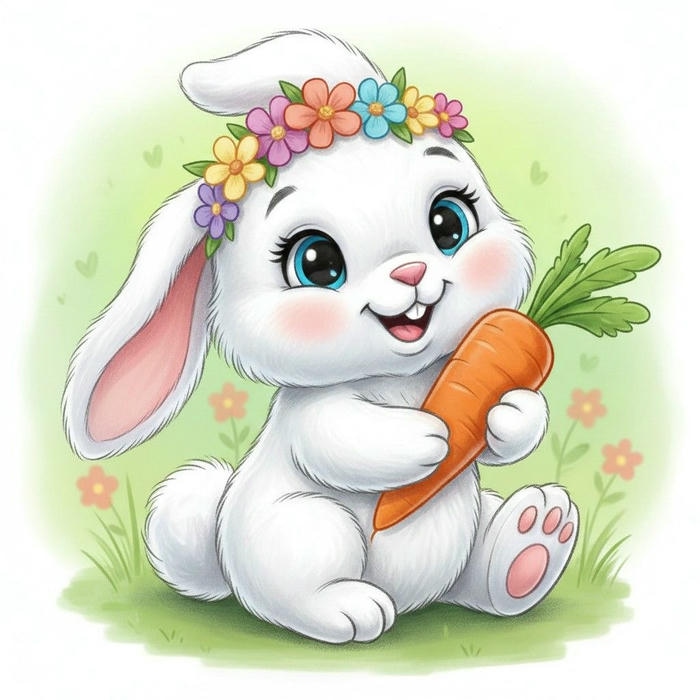 Chibi con thỏ tai cụp dễ thương