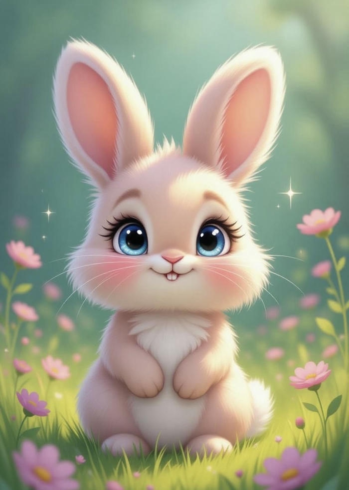 Chibi con thỏ trông rất đáng yêu