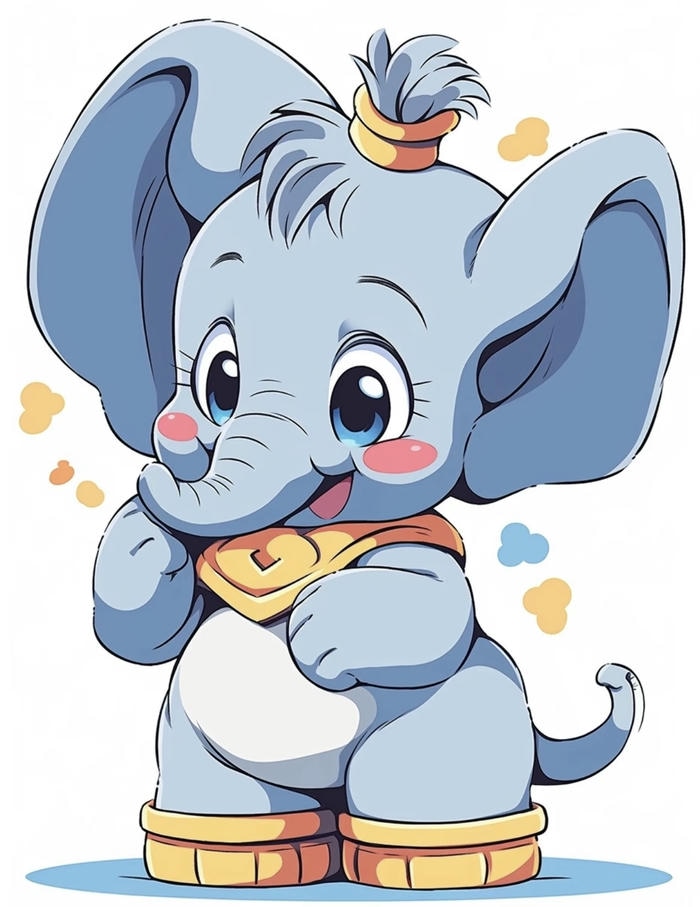 Chibi con voi đeo khăn vàng