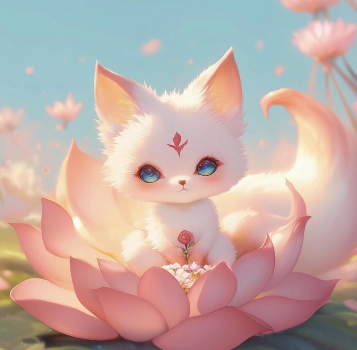 Chibi hoạt hình con cáo dễ thương