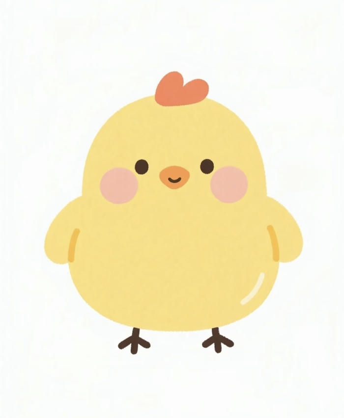 Con gà chibi mũm mĩm má hồng