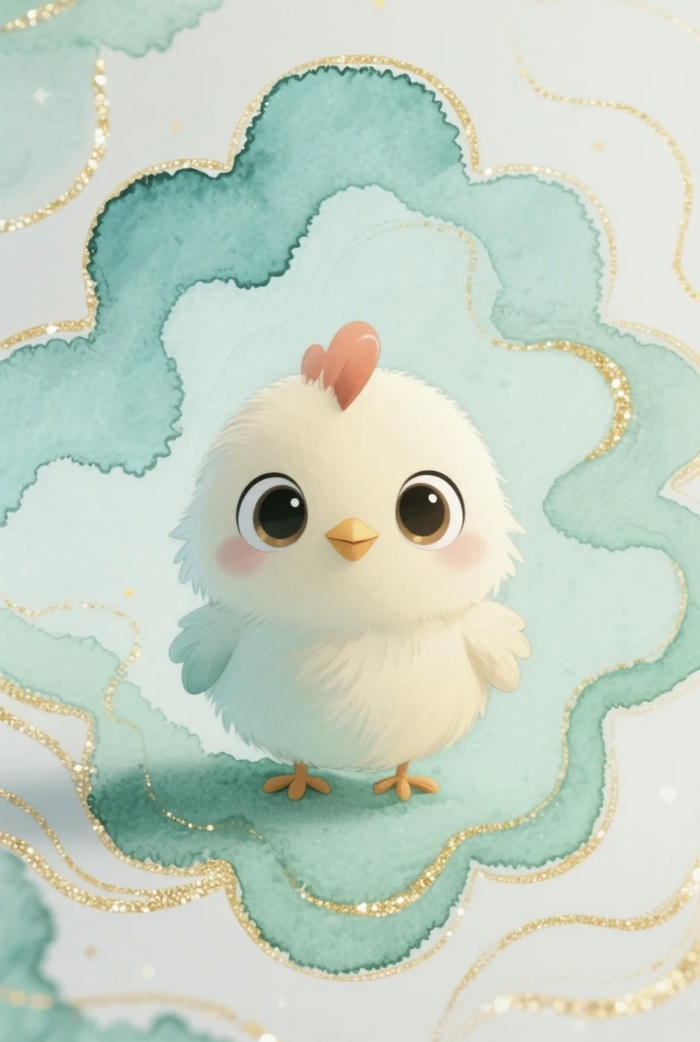 Con gà trắng cute dễ thương chibi