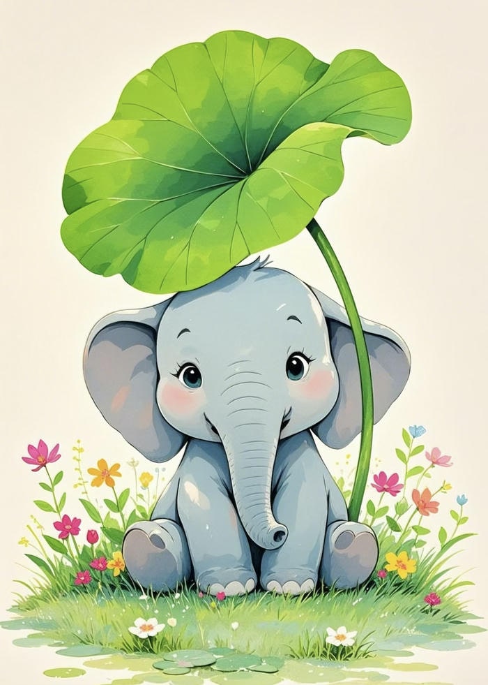 Con voi chibi tai to lấy lá che