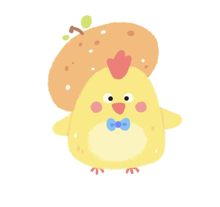 Gà chibi đứng ngơ trông hài