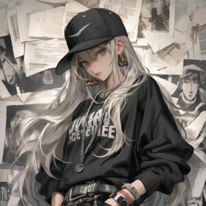 Hình ảnh avatar anime nữ ngầu lạnh lùng đội mũ áo hoodie