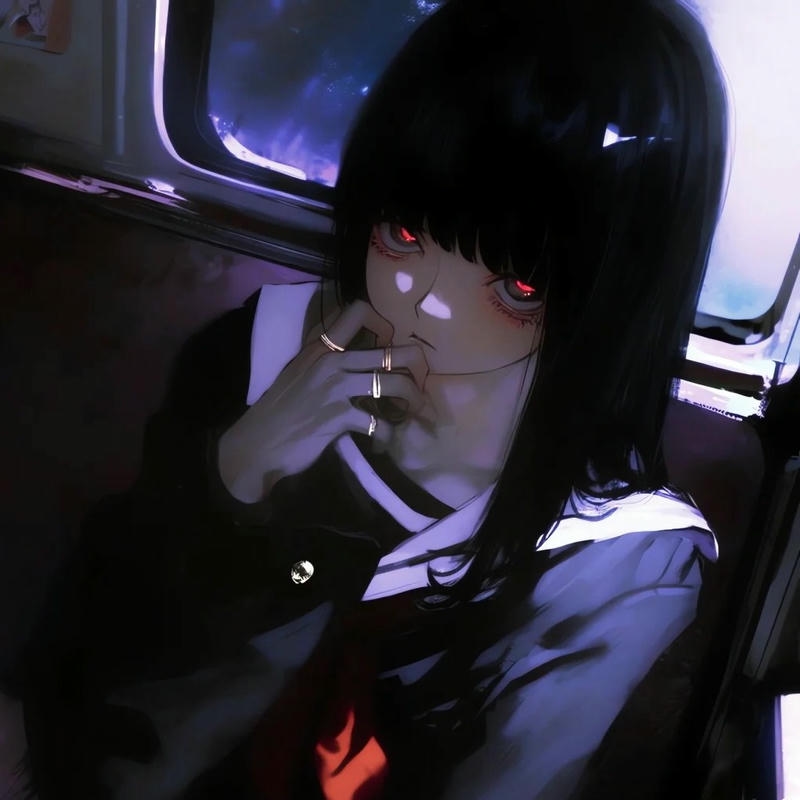 Hình ảnh avatar anime nữ ngầu lạnh lùng hút thuốc trầm tư