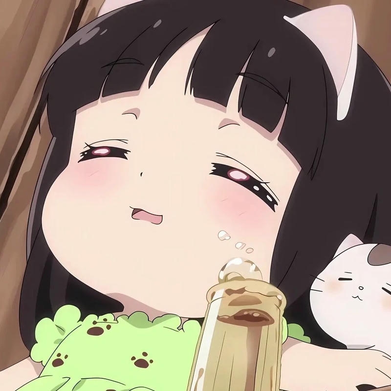 Hình ảnh avatar cute nữ chibi ăn uống ngon miệng