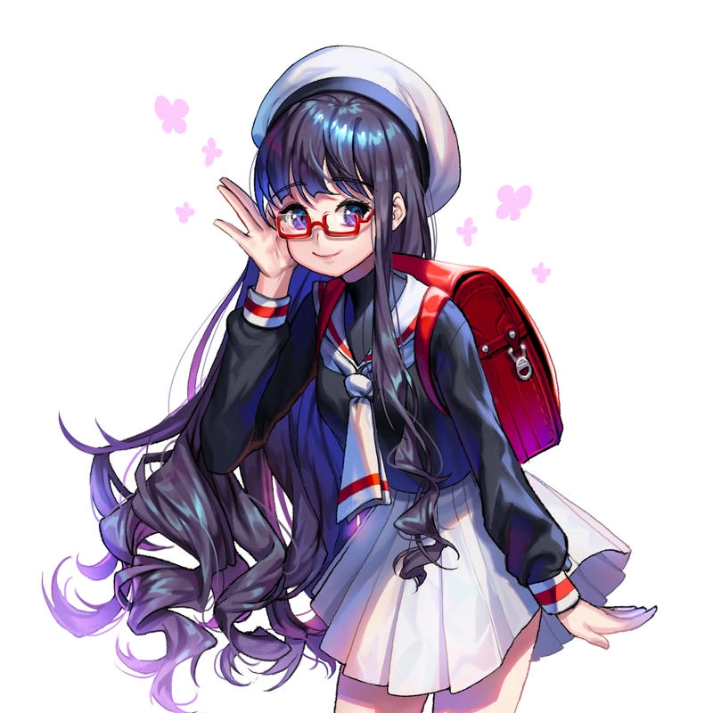 Hình ảnh avatar cute nữ sinh đeo kính mang ba lô