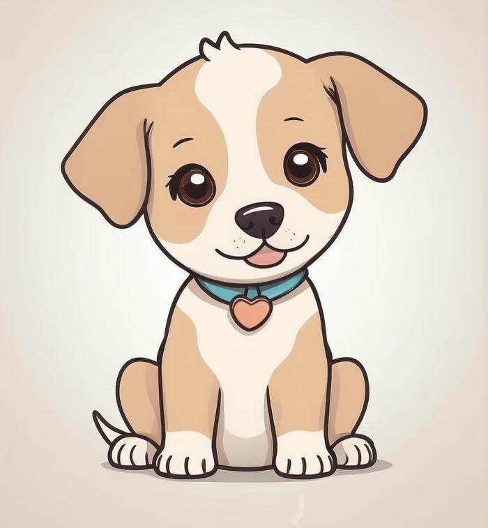 Hình ảnh chibi con chó ngoan ngoãn