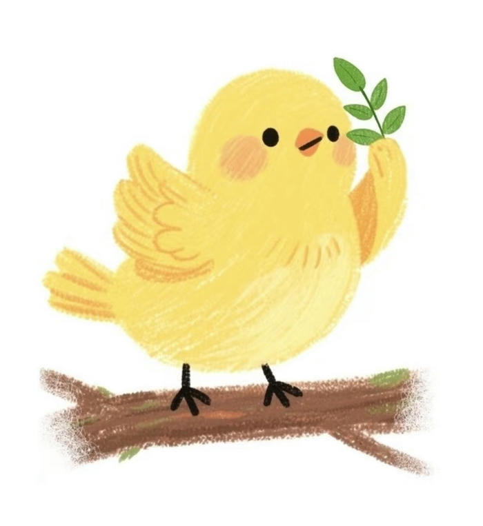 Hình ảnh con chim chibi trông hiền lành