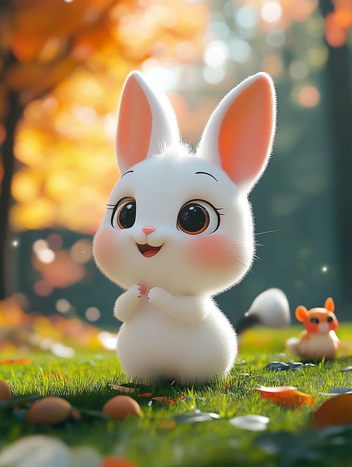 Hình ảnh con thỏ chibi trông vui