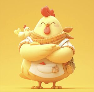 Hình ảnh hài hước của con gà chibi