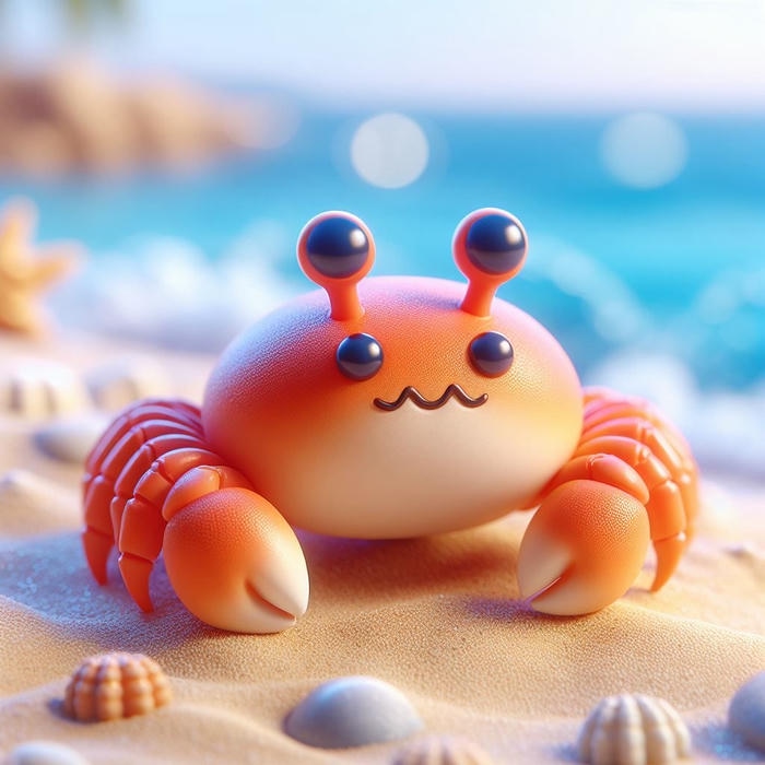 Hình ảnh hoạt hình con cua chibi vui