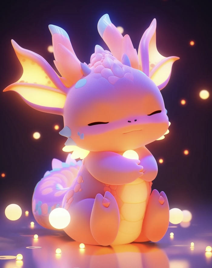 Hình ảnh rồng chibi tím cho thiếu nhi