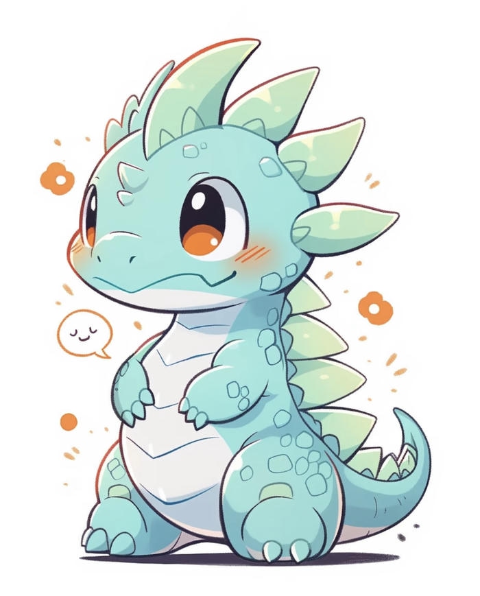 Hình ảnh rồng xanh nước biển chibi