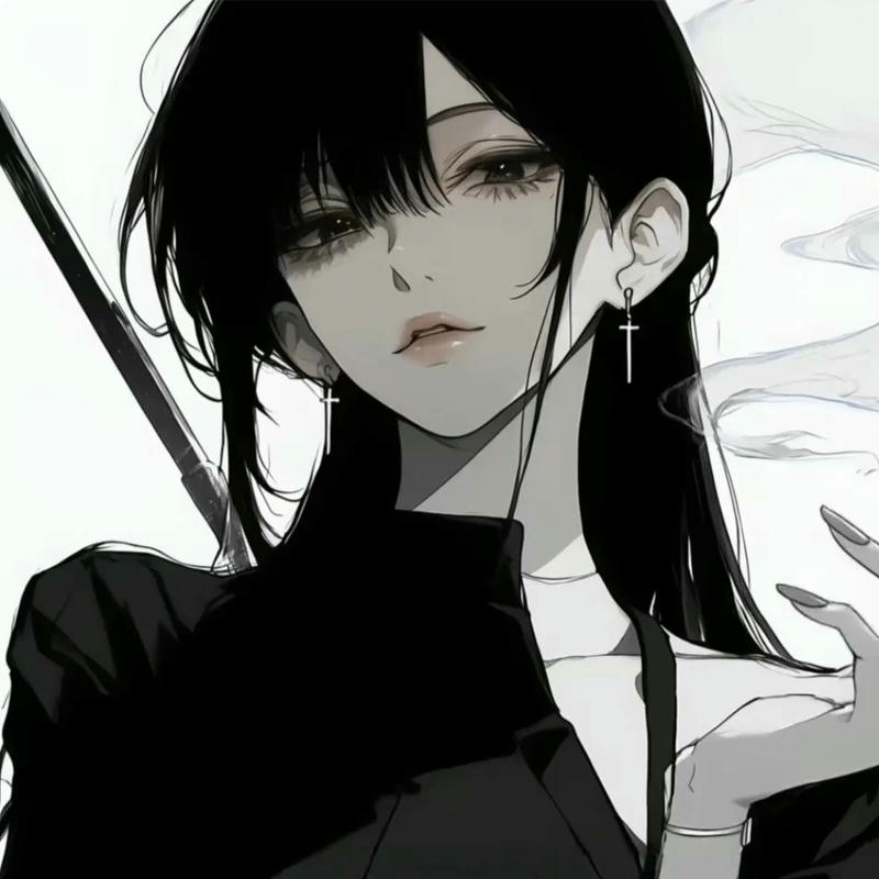 Hình avatar anime nữ ngầu lạnh lùng quay đầu nhìn lại