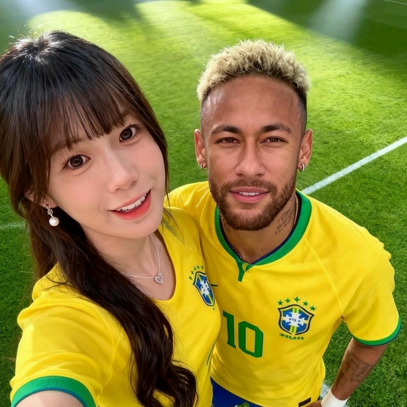 Hình avatar bóng đá đẹp Neymar và fan nữ