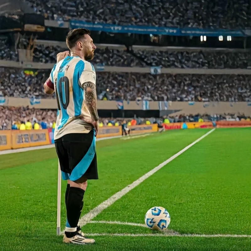 Hình avatar bóng đá đẹp cầu thủ Messi trên sân