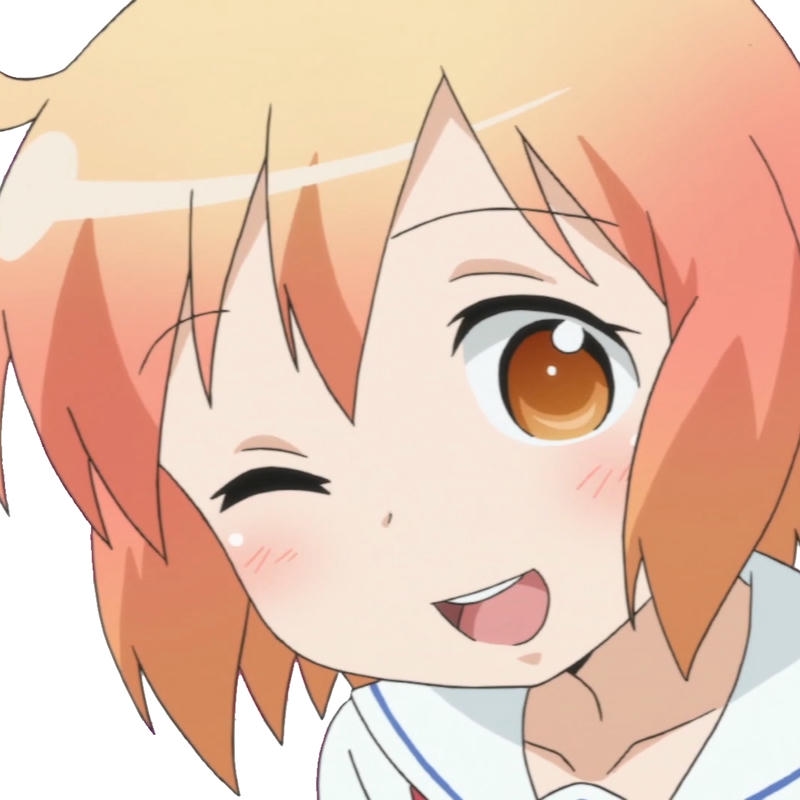 Hình avatar cute nữ anime tóc cam cười nháy mắt