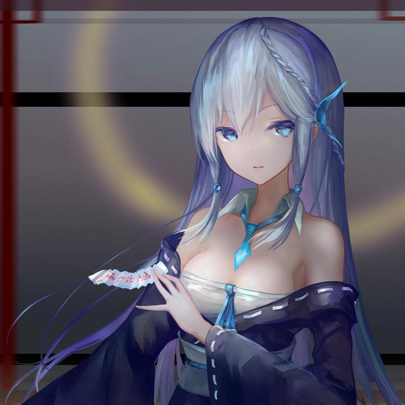 Hình avatar cute nữ tóc bạch kim mắt xanh biếc