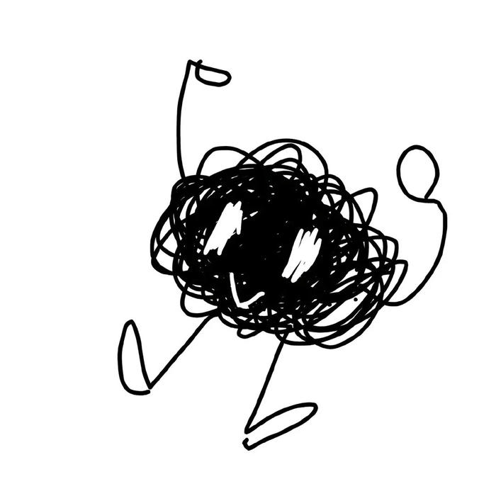 Hình avatar đơn giản trắng mặt người nét vẽ rối